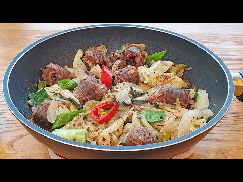 Stir-Fried Sundae(백순대볶음) | street food recipe