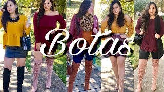 OUTFITS CON BOTAS ARRIBA DE LA RODILLA ft KAREN COB - YouTube