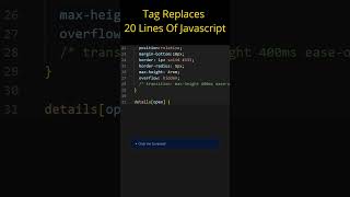 This HTML Tag Replaces 20 Lines of JavaScript #programming #coding #html