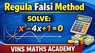 Regula falsi or regula false position problem 1 in engineering maths| x^3-4x+1=0.
