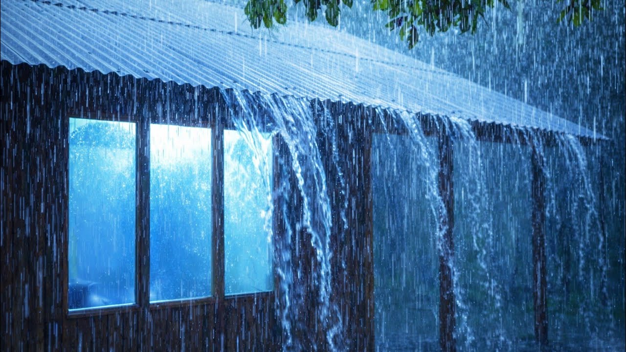 Can’t Sleep? Loud Rooftop Rain at Night