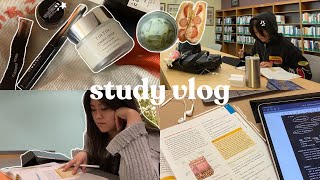 PRODUCTIVE STUDY VLOG 📓 7 a.m studies, library days, lots of studying, being productive