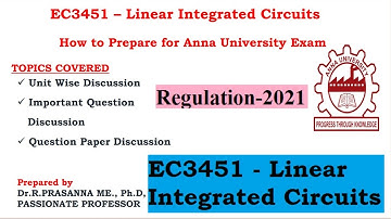 Anna University Exam Preparations - EC3451 Linear Integrated Circuits Important Questions