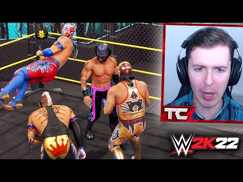 WWE 2K22 EXTREME Luchador HELL IN A CELL Match!! Rey Mysterio vs Kalisto vs Grand Metalik vs Derado