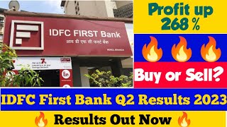 IDFC First Bank Q2 results 2023, IDFC first Bank Share latest news today IDFC BANK Q2 results