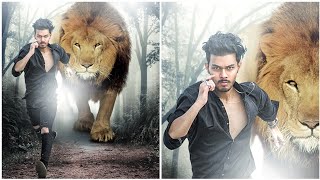 Picsart lion Photo Editing Tutorial In Step By Step Picsart Photo editing !! lion editing screenshot 4