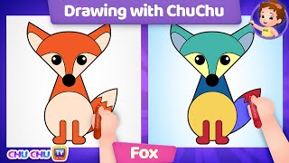 how to draw a fox step by step drawing with chuchu chuchu tv drawing lessons for kids