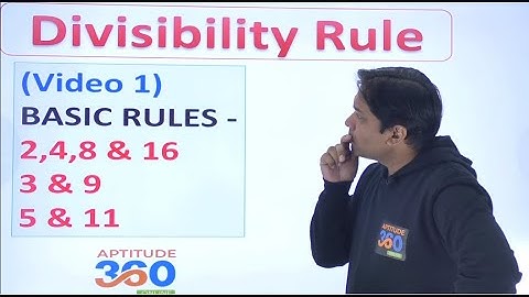 #1 Divisibility Rule || Divisibility rules for 2, 3, 4, 5, 8, 9, 11, 16 || Number System