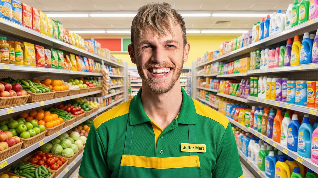 Grote Supermarkt Co-Op Simulator met Kaak