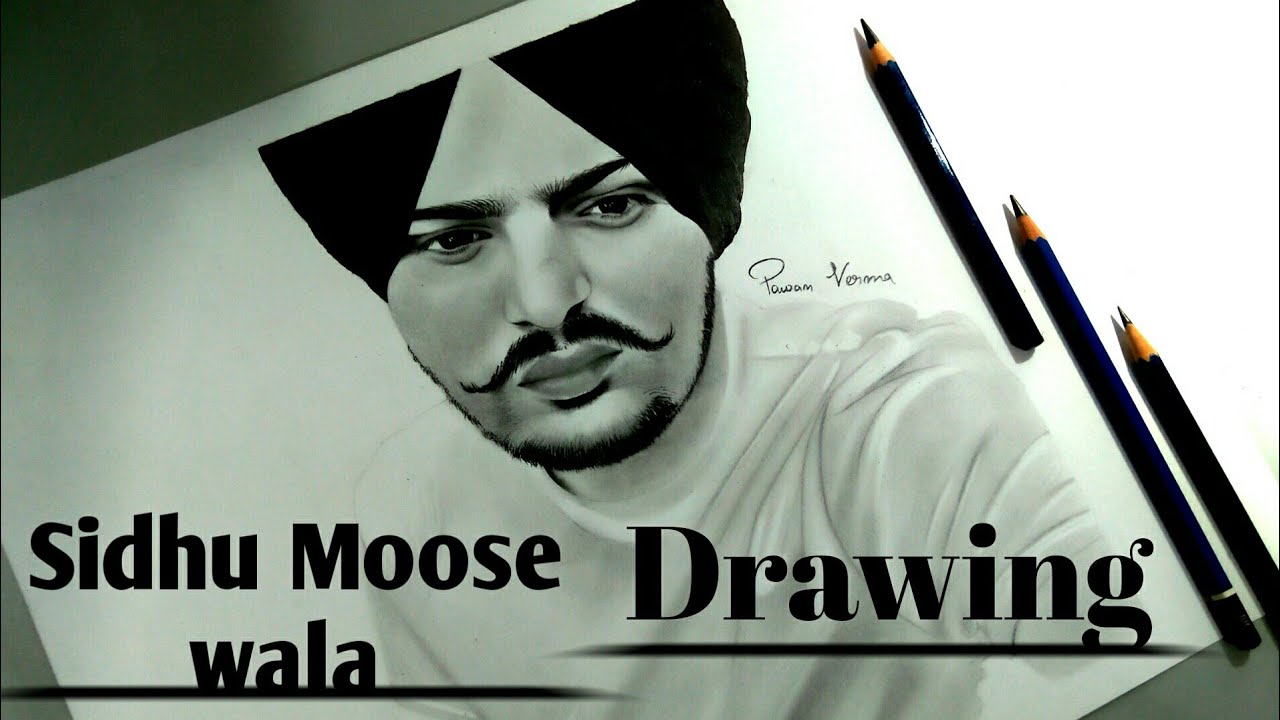 Sidhu moosa wala photo pencil drawing YouTube