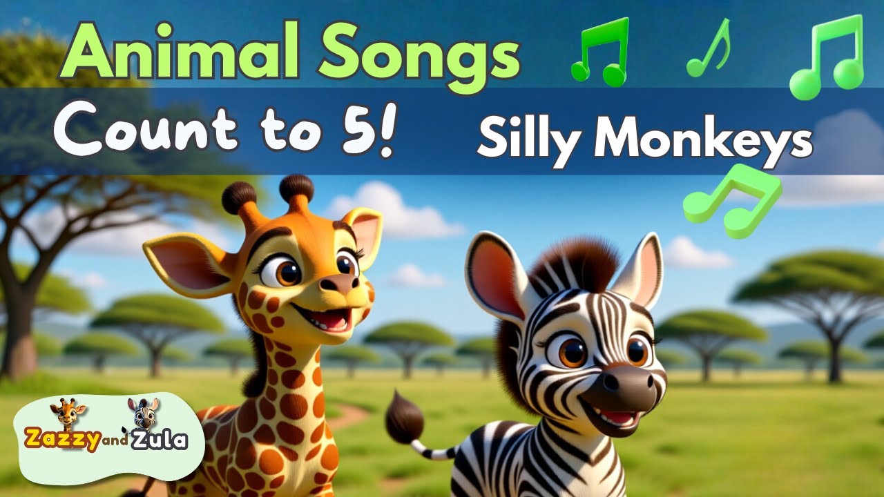 Песня о счёте от глупых обезьянок | Учим цифры от 1 до 5 для дошкольников