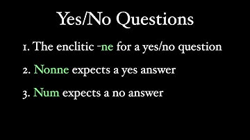 Yes and No Questions in Latin