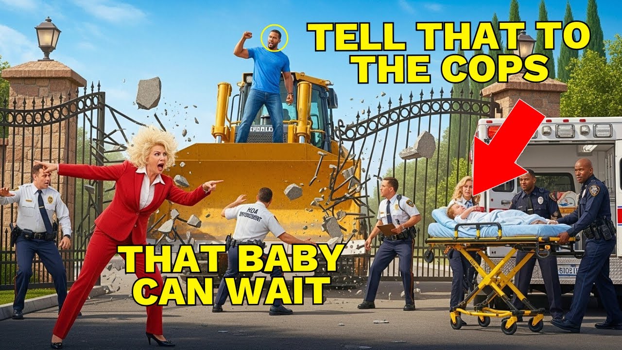 Карен заблокировала машину скорой помощи моего ребенка, поэтому я снесла ее ворота бульдозером и ...