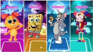 TILES HOP EDM RUSH GAMEPLAY ‼️ Little Angel 🆚 Spongebob 🆚 Tom and Jerry 🆚 Digital Circus