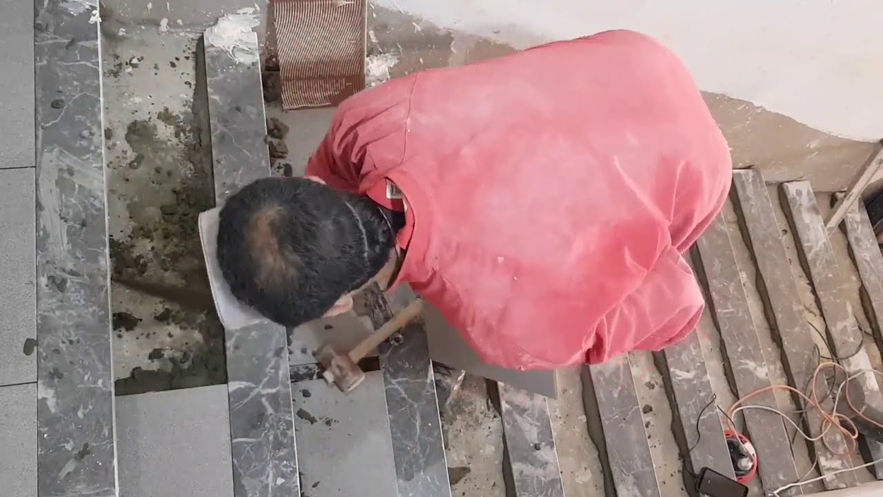 تقنيات مذهلة لبناء السلالم من الرخام والسيراميك بطريقة متقنة