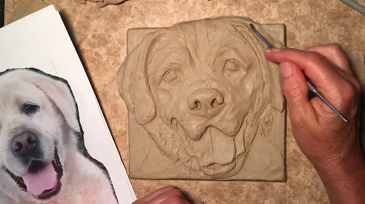 Sculpting a Labrador Retriever bas-relief Tile by ...
