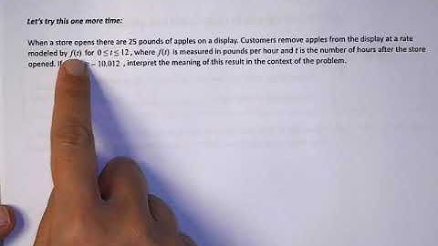 AP Calculus AB Interpreting the Meaning of the Derivative in Context Video