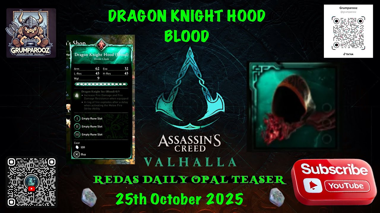 REDAS DAILY OPAL TEASER DRAGON KNIGHT HOOD BLOOD 25/10/25 ACV