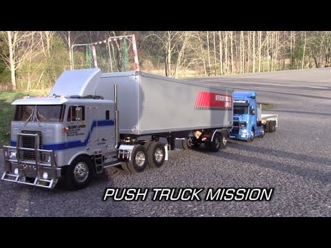 RC TRAIL BIG RIG PUSHTRUCK MISSION TAMIYA SCALE TRACTOR TRUCKS - YouTube