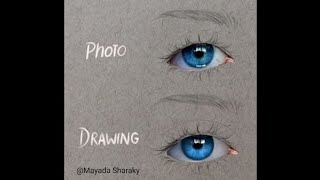 رسم العين خطوة بخطوة ع ورق كرافت(How to draw eyes in an easy way)