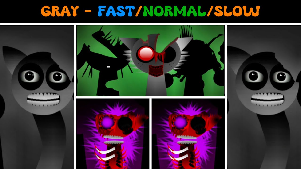 Sprunki Test Incredibox Sprunki Gray Speed Test | Phase 1 to 16 (Fast to Slow Mod ...