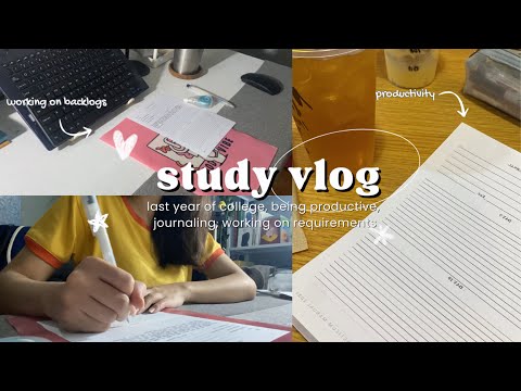 study vlog 👩🏻‍💻 last year of college, being productive, journaling, getting things done ⋆˙⟡