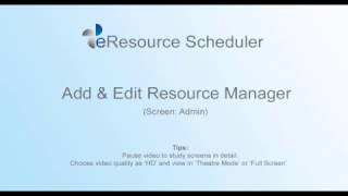 Add & Edit Resource Manager - eRS Resource Management Software