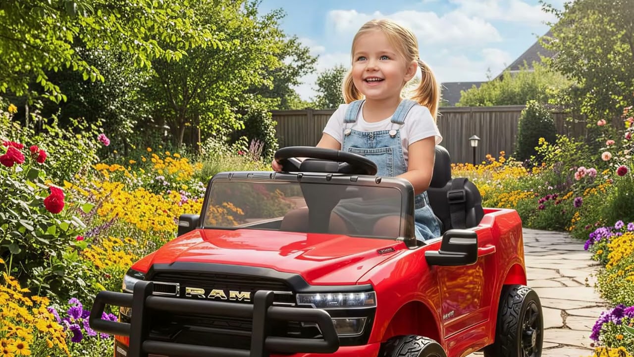 🚙 Licensed Dodge RAM 3500 Ride-On Car - Remote Control & Bluetooth! | Red Power