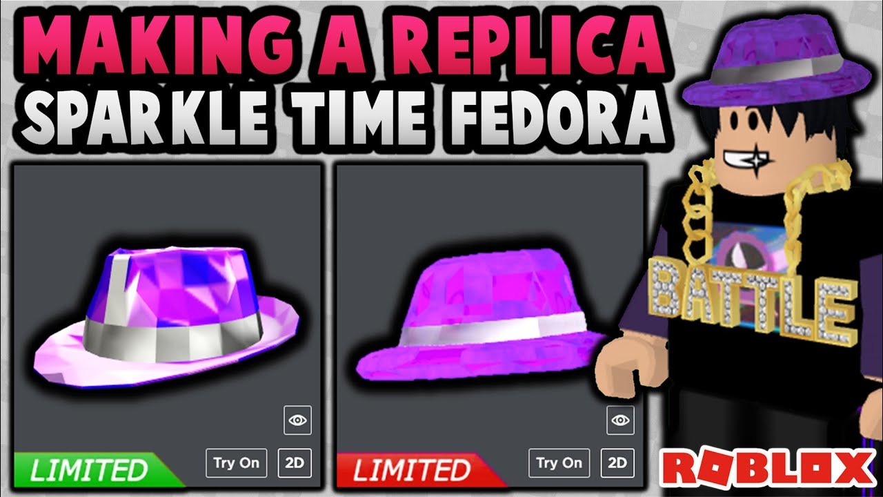 Creating A Fake Sparkle Time Fedora Roblox Youtube - roblox blue sparkle time fedora