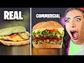 Reacting To COMMERCIALS vs. REAL LIFE FOOD! (SHOCKING)