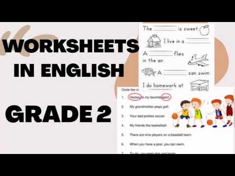 worksheets in english grade 2 youtube