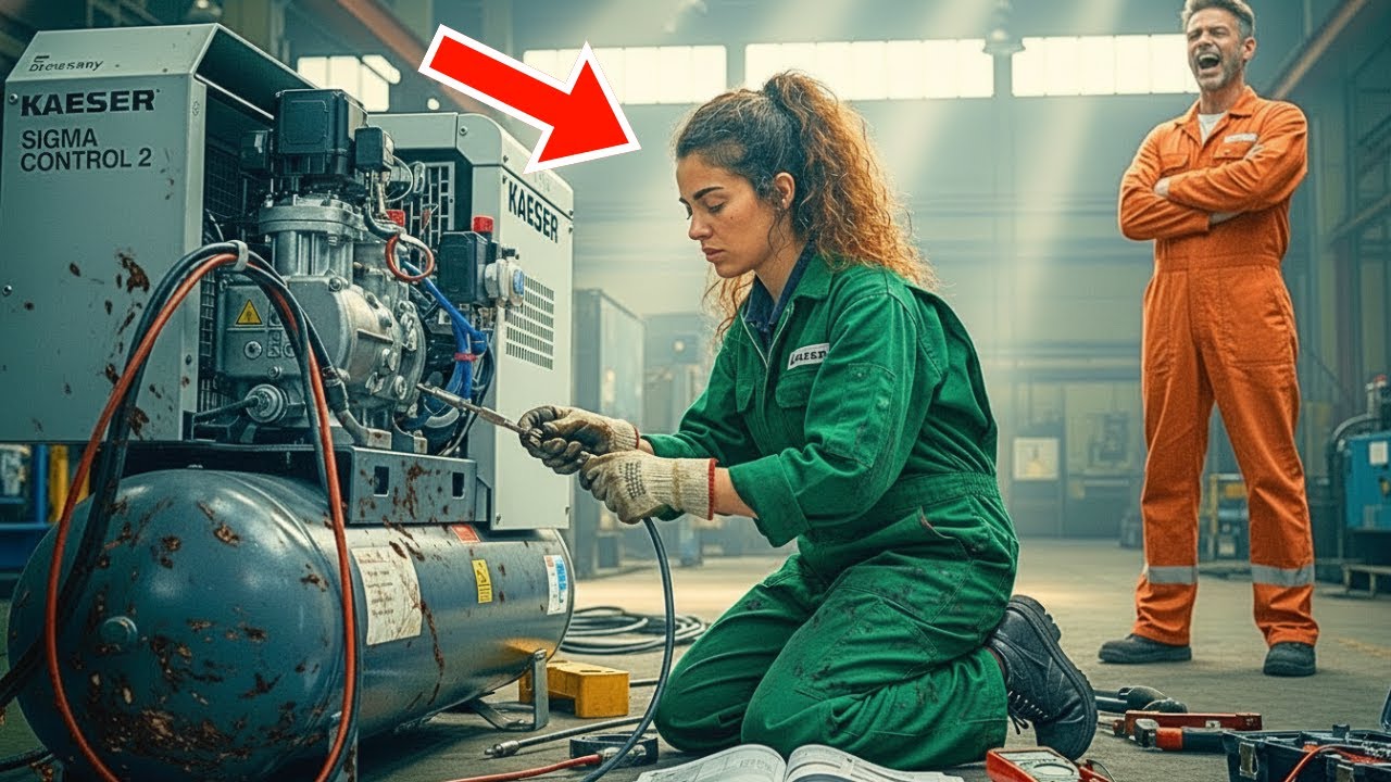 Nicht einmal ein Verrückter legt Hand an diesen Kompressor schrie der Bediener bis die Mechanikerin