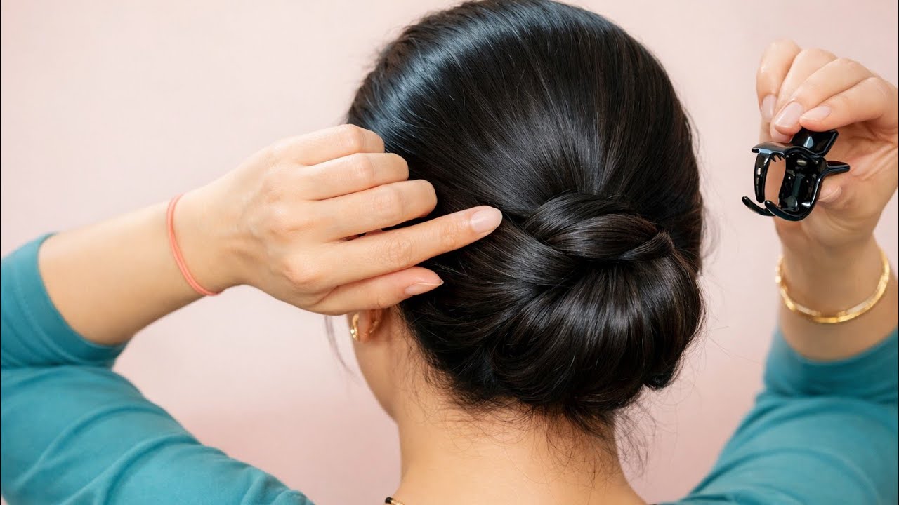 Must try this elegant hair style // for long hair || Bun hair tutorial... trending 