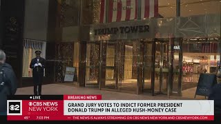 CBS2's Ali Bauman reports outside Trump Tower following indictment
