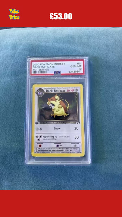 Pokemon Cards: Team Rocket 1st Edition Common : Dark Raticate 51/82 PSA 10