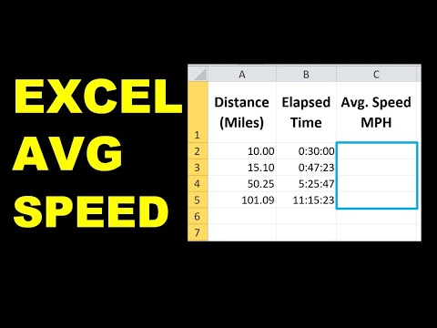 EXCEL TRICK - AVERAGE SPEED - How to write AVG SPEED formula in Microsoft  Excel AVG Spd calculation - YouTube