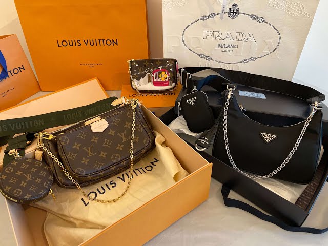 6 MONTH REVIEW  LOUIS VUITTON MULTI POCHETTE & PRADA RE-EDITION