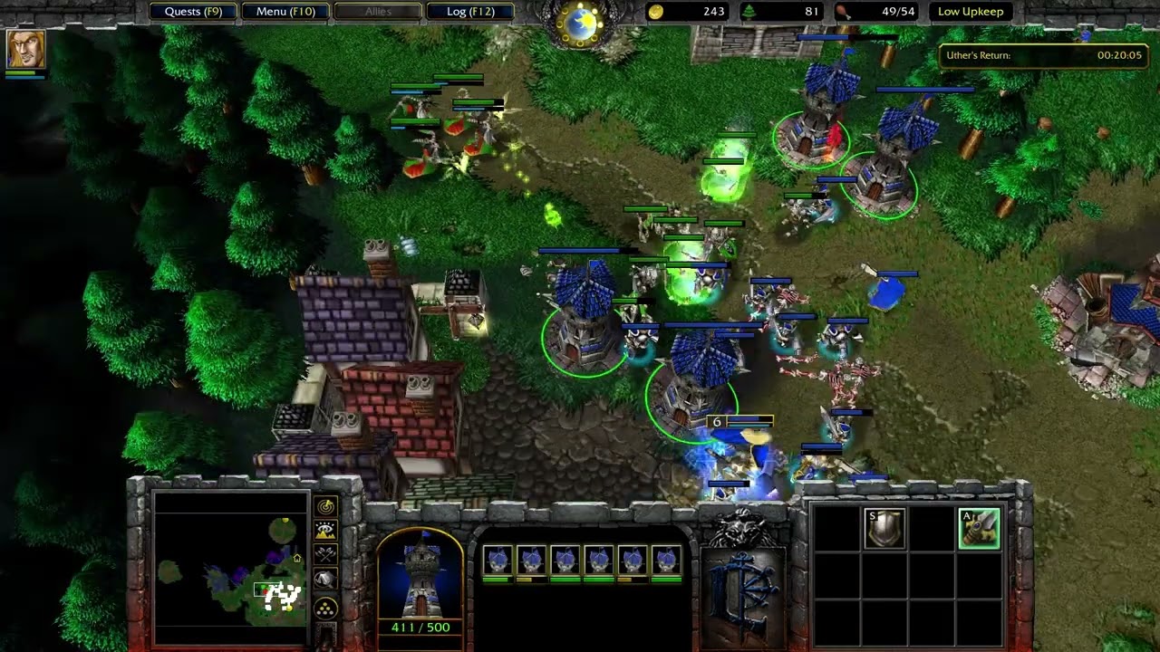 Warcraft 3 Human campaign Hard mode / March of the Scourge no commentary