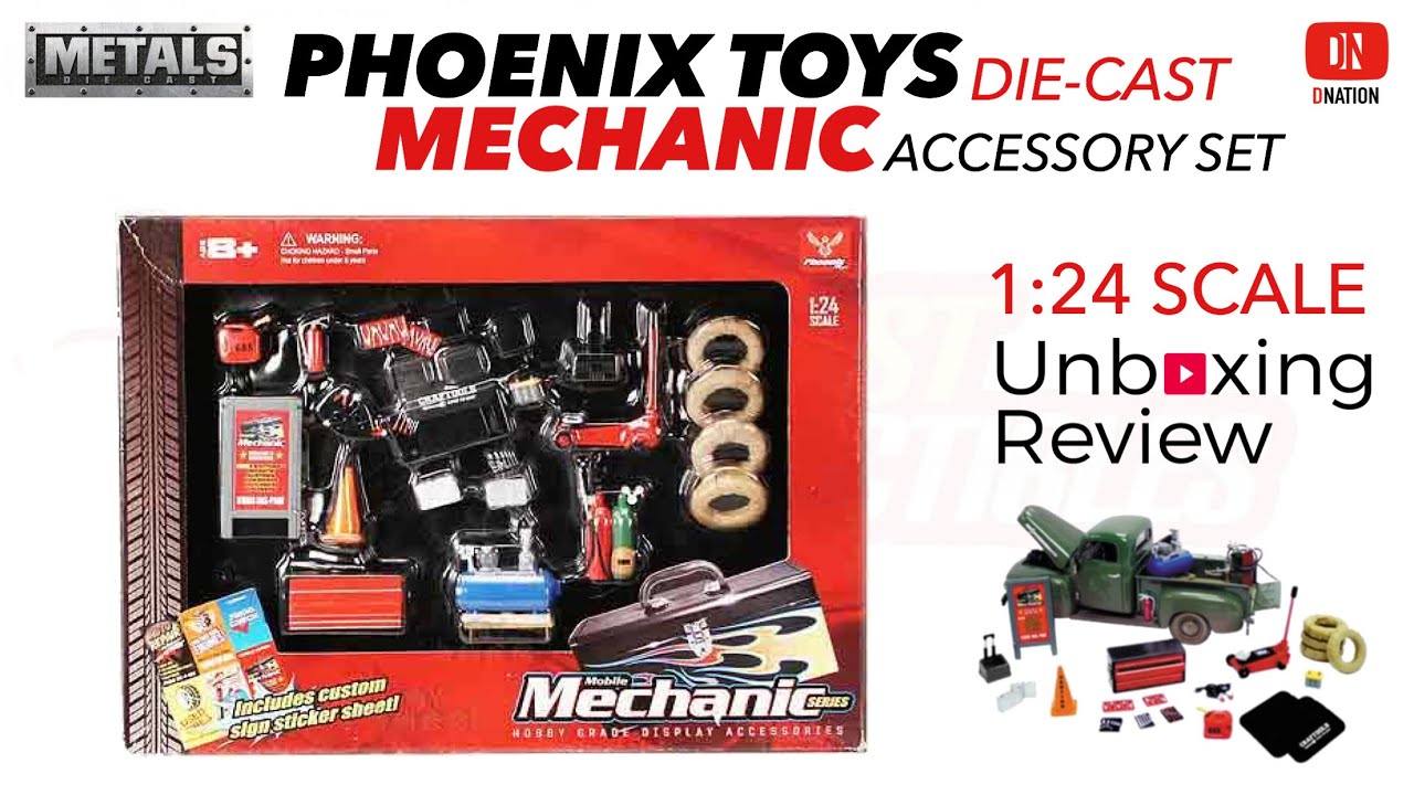 Unboxing Diecast 1:24 scale Mechanic Set by Phoenix Toys - Dnation