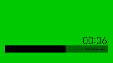 15 Second Progress timer green screen | 15 Second timer green screen | Stopwatch green screen