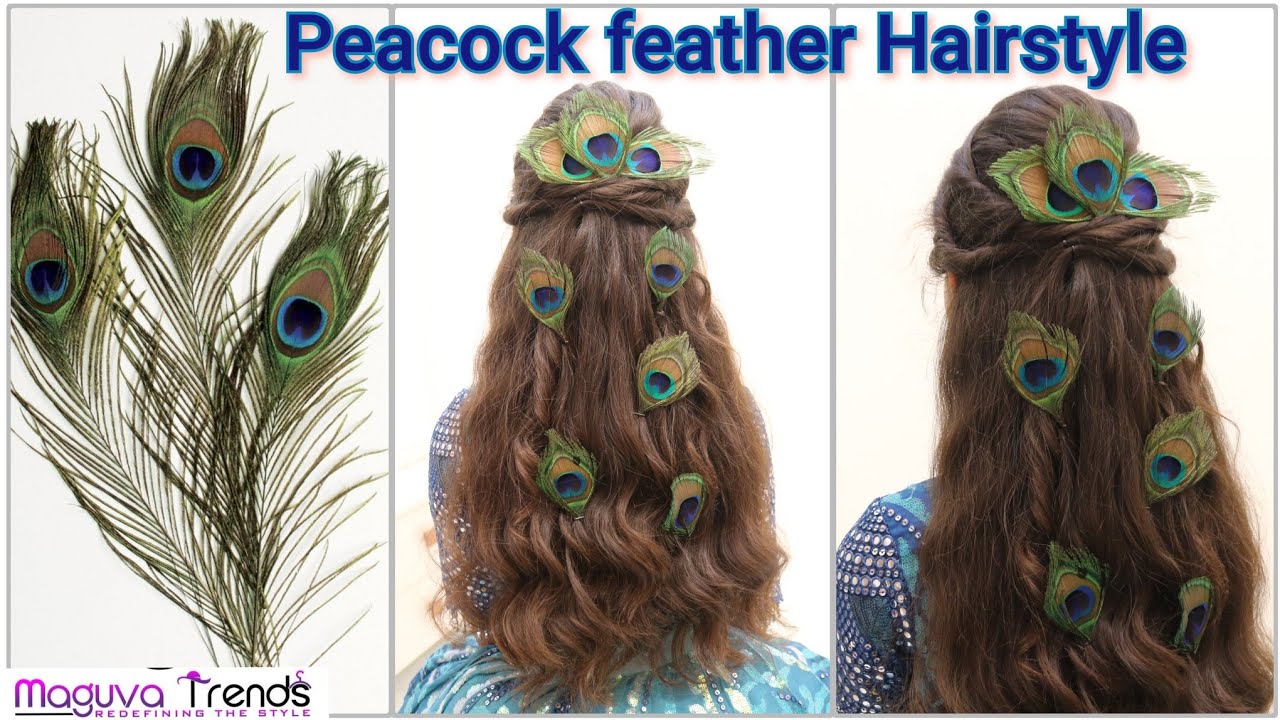 Peacock Feather Hairstyle Tutorial | Unique Festive Hair Look for Girls | Trending Hairstyle 2025