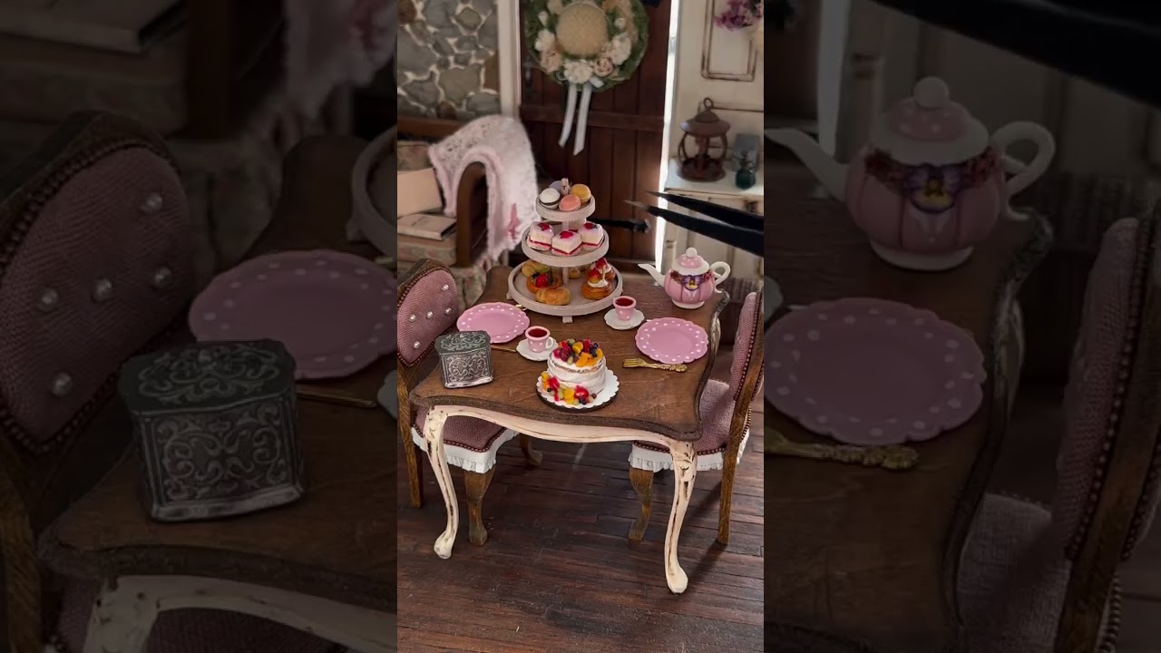 mini dining seeting with miral minne world #cookinginmini #minimeals #miniworld