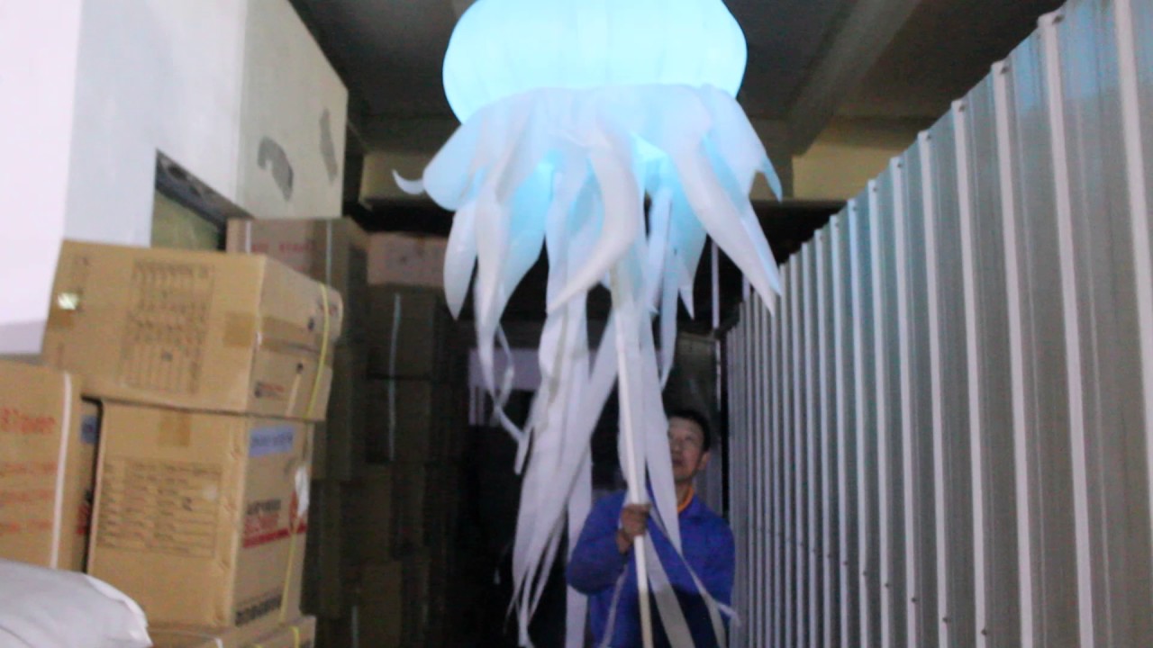Jellyfish Inflatable Fail inflatable jellyfish with LED light - YouTube