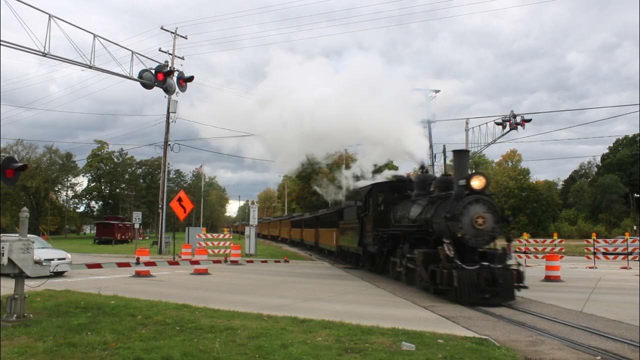 Huckleberry RR 152 leads Halloween Train at Genesee Road Railroad