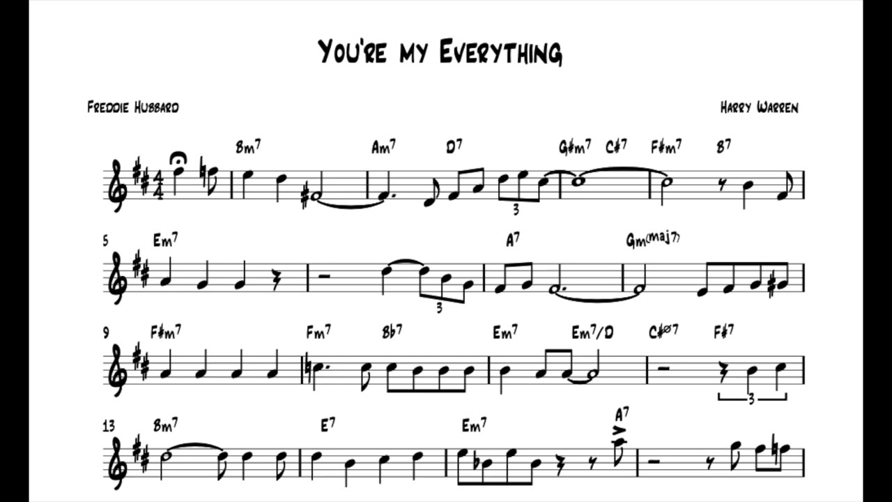 Watch Freddie Hubbard- You're my Everything (Solo Transcription) on YouTube Watch Freddie Hubbard- You're my Everything (Solo Transcription) on YouTube