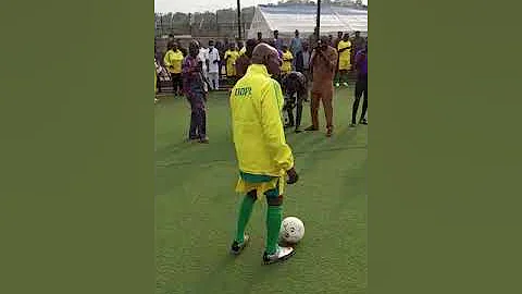 Former President Olusegun Obasanjo celebrates his 85th birthday with a novelty football match