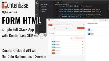 Kontenbase - Alpha - Plain Form HTML with Kontenbase SDK via CDN