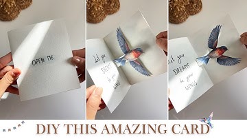 “DIY Flying Bird Pop-Up Card ✨ | Most Beautiful Handmade Card Ever 💙 | Full Tutorial Step-by-Step”