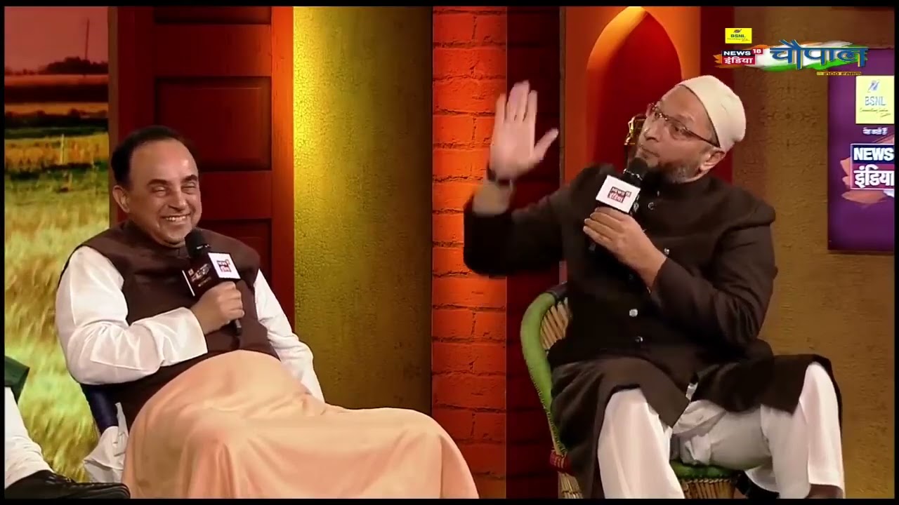 Asaduddin Owaisi vs Subramanian Swamy Full Debate   News18 Chaupal 2017 1