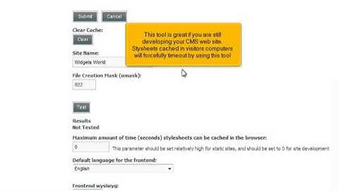 Tutorial: How to configure stylesheet cache timeout in CMS Made Simple | LayerOnline Web Hosting